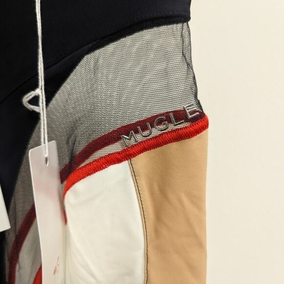 NWT Thierry Mugler Spiral Stirrups Leggings Black Red Nude Size 36 - Picture 6 of 10